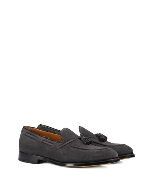 Doucal's Black Tassel-Detail Loafers for men