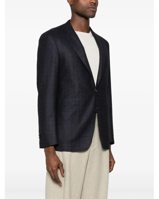 Canali Black Check-Pattern Blazer for men
