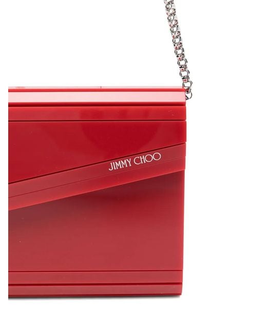 Jimmy Choo White Candy Logo-Detail Clutch Bag
