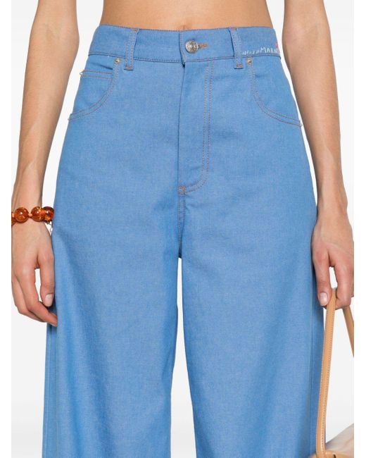 Marni High Waist Jeans Met Wijde Pijpen in het Blue