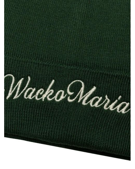 Wacko Maria Green Knited Beanie Hat for men