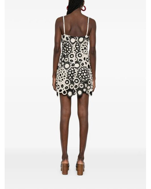 PATBO White Floral-Detail Mini Dress