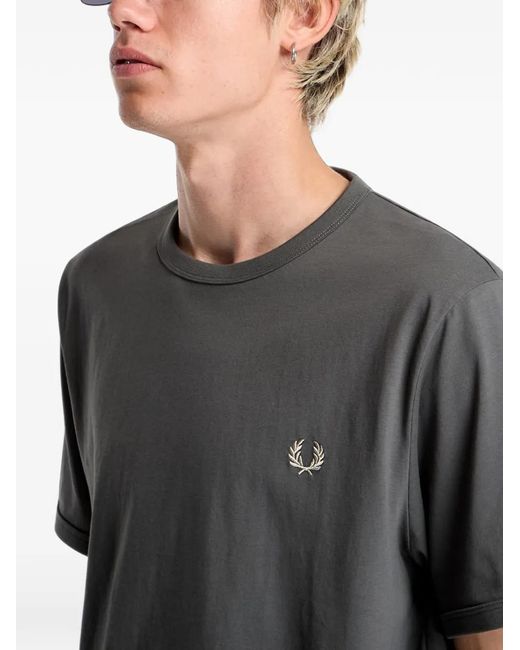 Fred Perry Gray Ringer T-Shirt for men