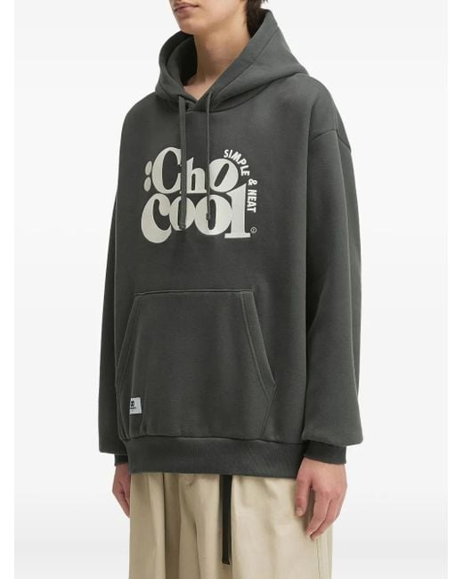 Chocoolate Black Logo-Print Hoodie for men