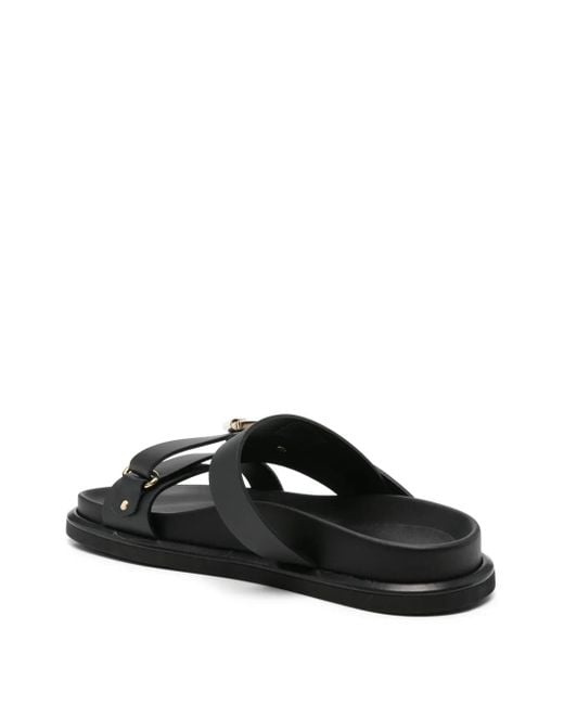 DONNARì Black Leather Sandals