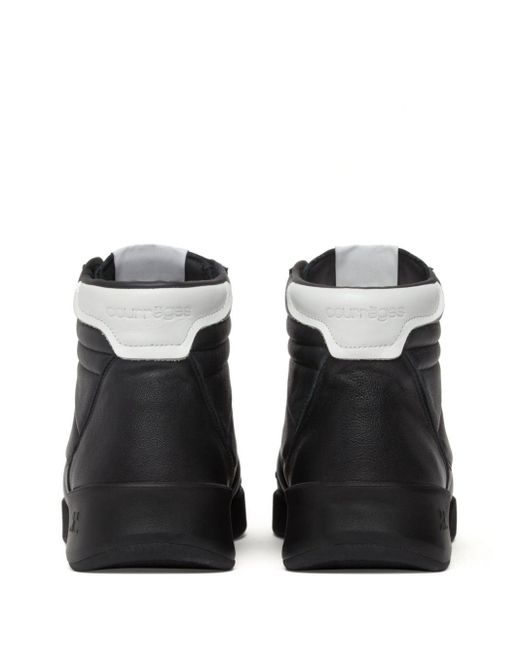 Courreges Black Mid Club 02 Leather Sneakers