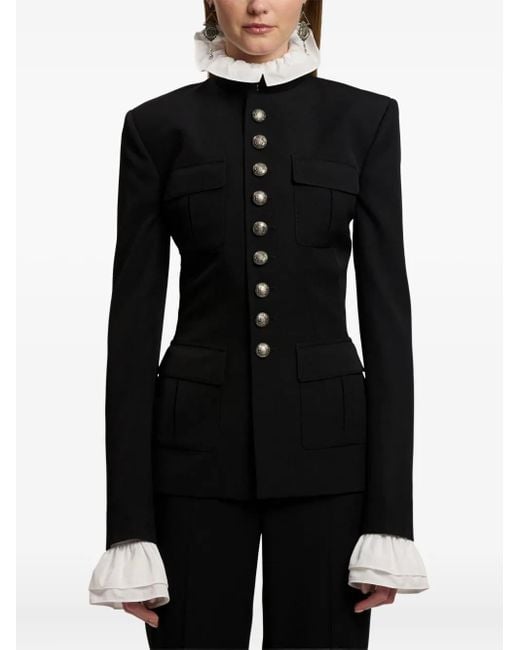 Ralph Lauren Black Buttoned Military Jacket