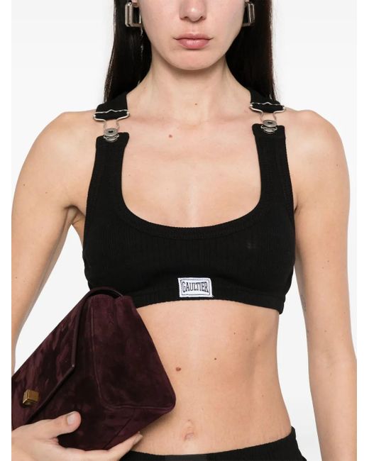 Jean Paul Gaultier Crop Tank Top With Overall Clip And 