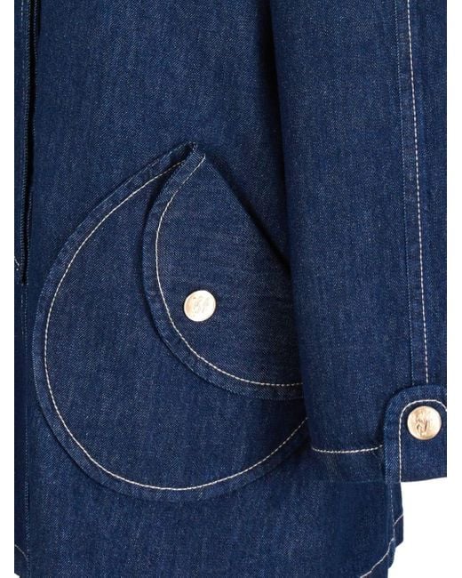 Emporio Armani Blue Contrast-stitching Denim Jacket