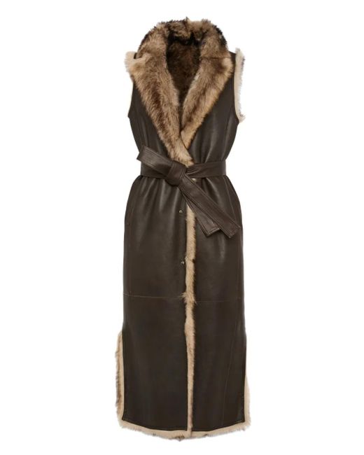 Yves Salomon Natural Toscana Shearling Coat