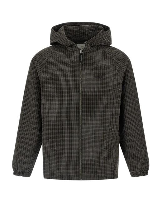 Gramicci Gray Check-Pattern Hooded Jacket for men
