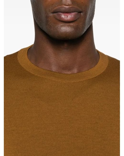 John Smedley Brown Short-Sleeved Sweater for men