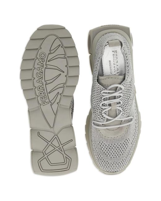 Ferragamo White Running Lace-Up Sneakers