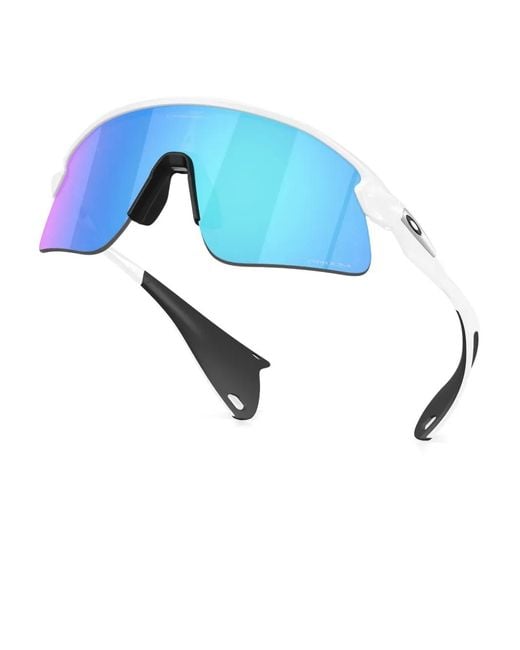 Oakley Blue Geometric Shield-Frame Sunglasses