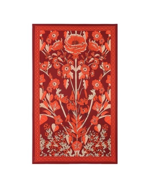 Johanna Ortiz Red Tropical Chinoiserie Scarf