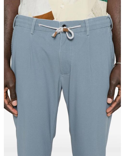 Eleventy Twill Broek Met Toelopende Pijpen in het Blue voor heren
