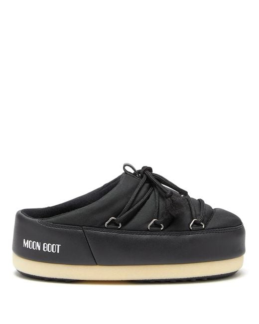 Moon Boot Black Icon Logo-Print Slides