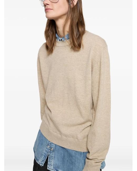 Acne White Layered V-Neck Sweater