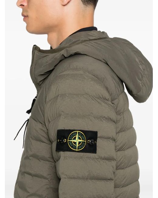 Stone Island Green Hooded Zip-Fastening Jacket for men