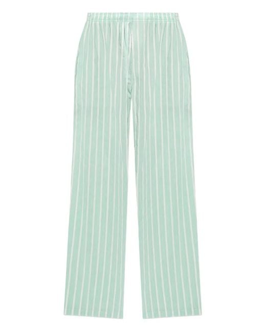 Balenciaga Green Loose-Fit Trousers With Striped Pattern for men