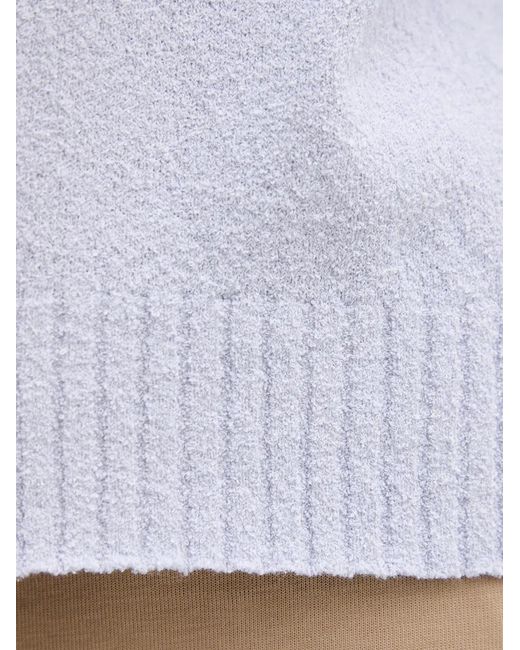 Sisley Blue Bouclé-Knit Polo Sweater