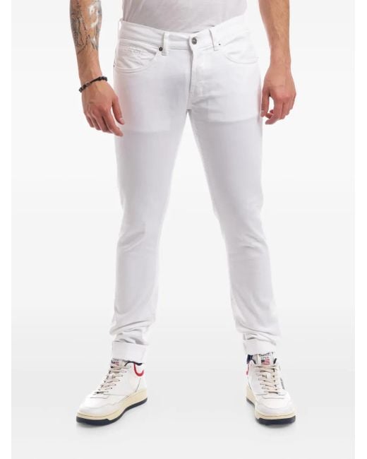 Vaqueros con placa del logo Dondup de hombre de color White