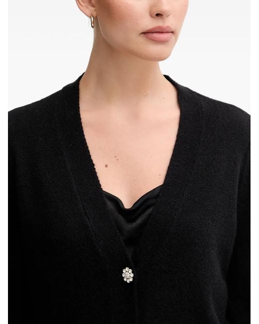 Joseph Ribkoff Black Flower-Detail Cardigan