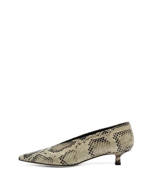 Aeyde Metallic Clara Snake-Effect Pointed-Toe Pumps
