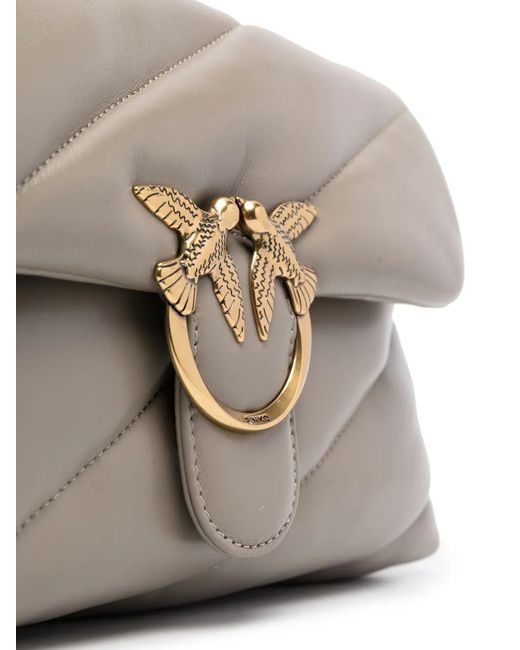 Pinko Gray Classic Love Puff Shoulder Bag