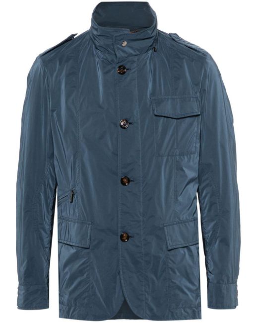 Moorer Blue Lightweight Hooded Jacket for men