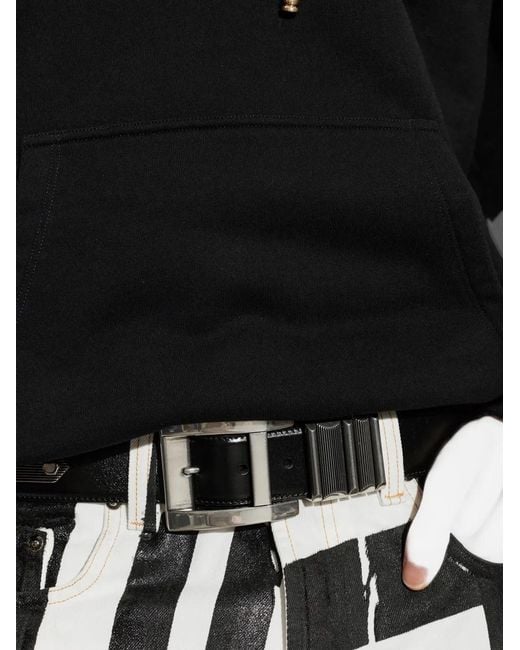 Versace White Leather Belt 4 Cm for men