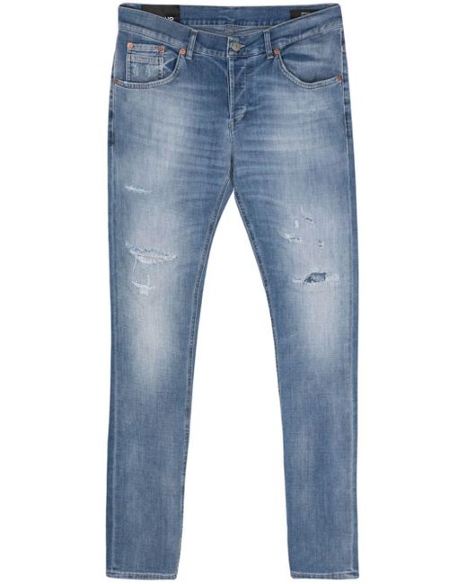 Dondup Ritchie Skinny-Jeans im Distressed-Look in Blue für Herren