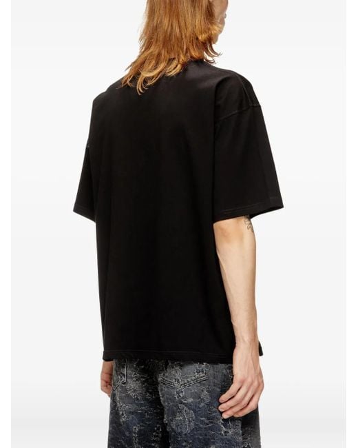DIESEL Black T-Boxt-T25 Crocodile Eye T-Shirt for men