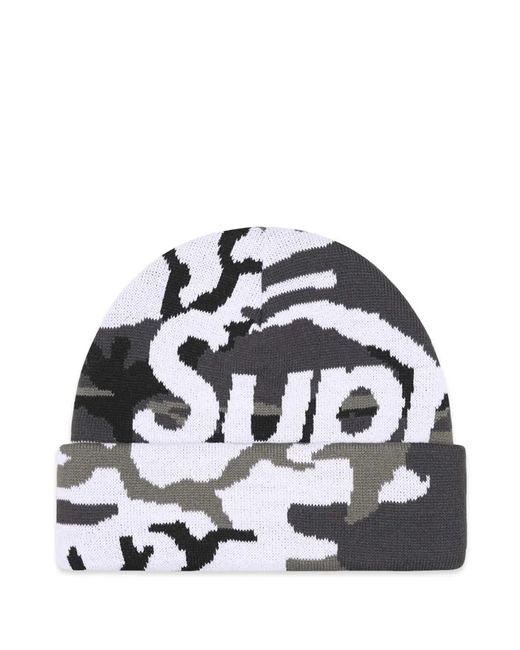 Supreme Gray Camouflage Beanie Hat for men