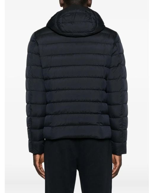 Moorer Black Hooded Quilted Jacket for men