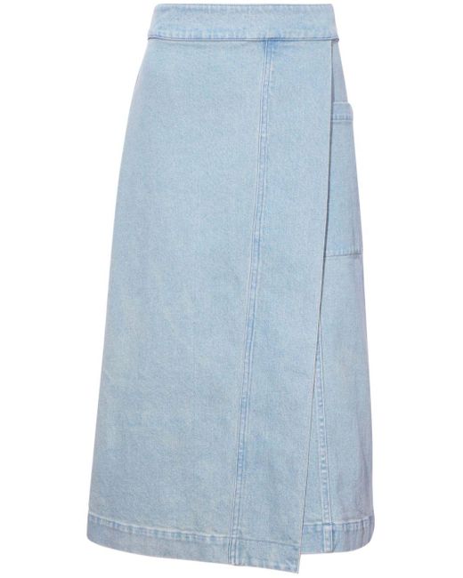 Proenza Schouler Blue Iris Denim Midi Skirt