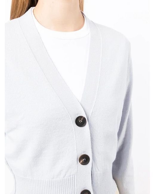Pringle of Scotland White Cropped Button-Up Cardigan
