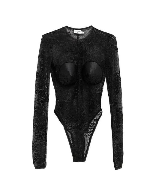 VAQUERA Black Lace Cone-Cup Bodysuit