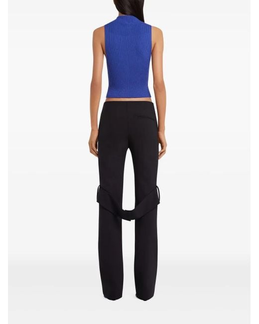Courreges Blue Mock-Neck Tank Top