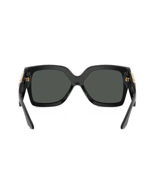 Versace Black Greca Oversize-frame Sunglasses