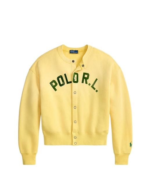 Polo Ralph Lauren Yellow Logo-Print Fleece Cardigan