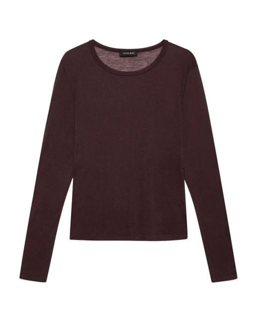 Anine Bing Purple Sylvie Langarmshirt