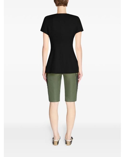 Dries Van Noten Green Embroidered Shorts