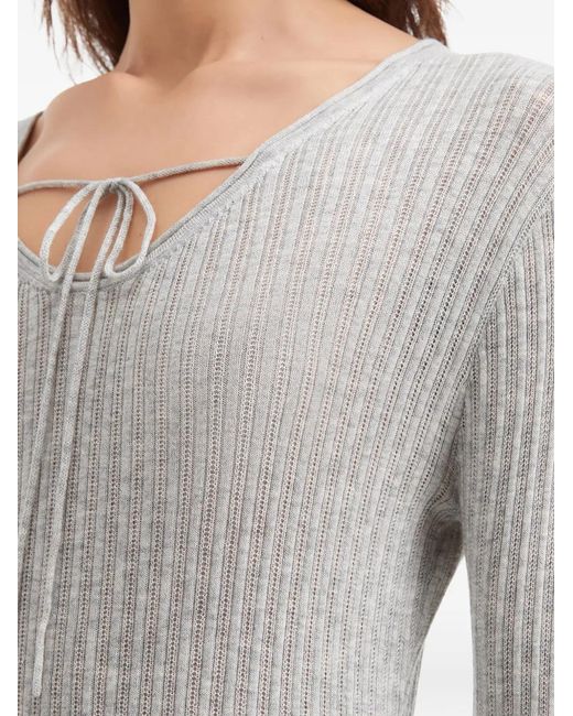 B+ AB Gray Ribbed Top
