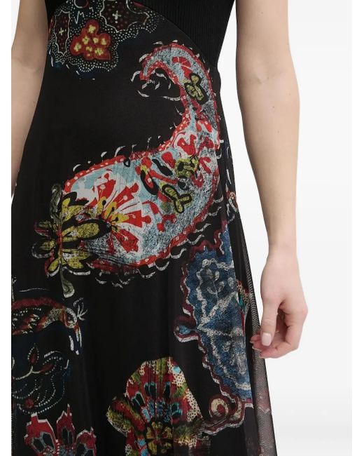 Desigual Black Paisley-Print Dress