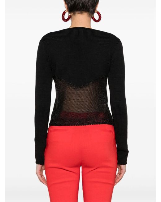 Pinko Black Logo-plaque Knitted Top
