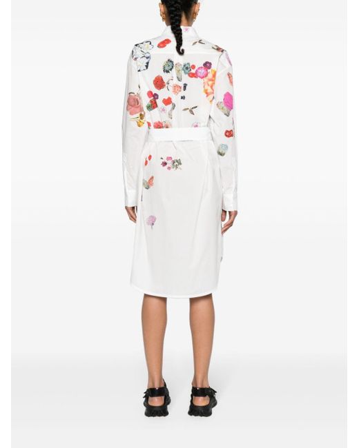 Vestido camisero con estampado floral Marni de color White