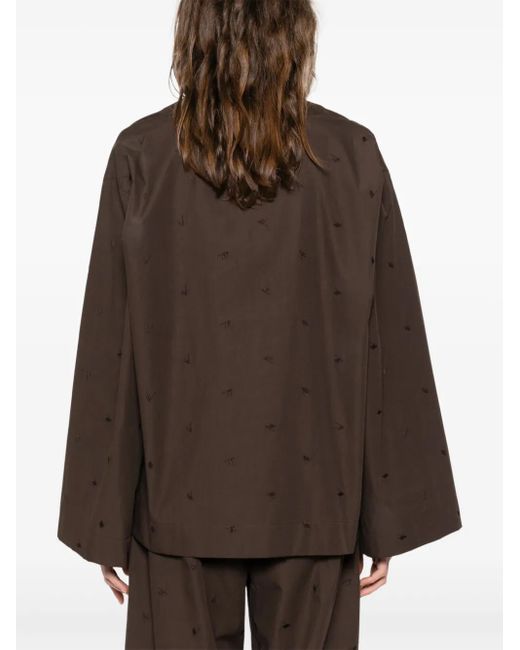 The Attico Vネック ブラウス Brown