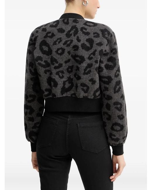 Silvian Heach Black Leopard-Print Zip Jacket