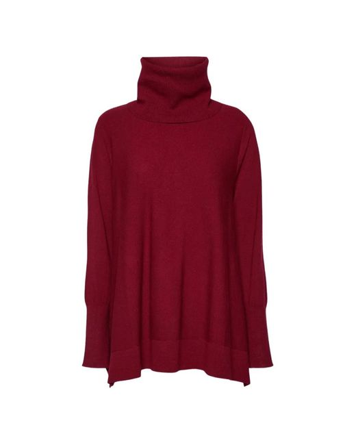 Elena Miro Red Asymmetric-Hem Sweater